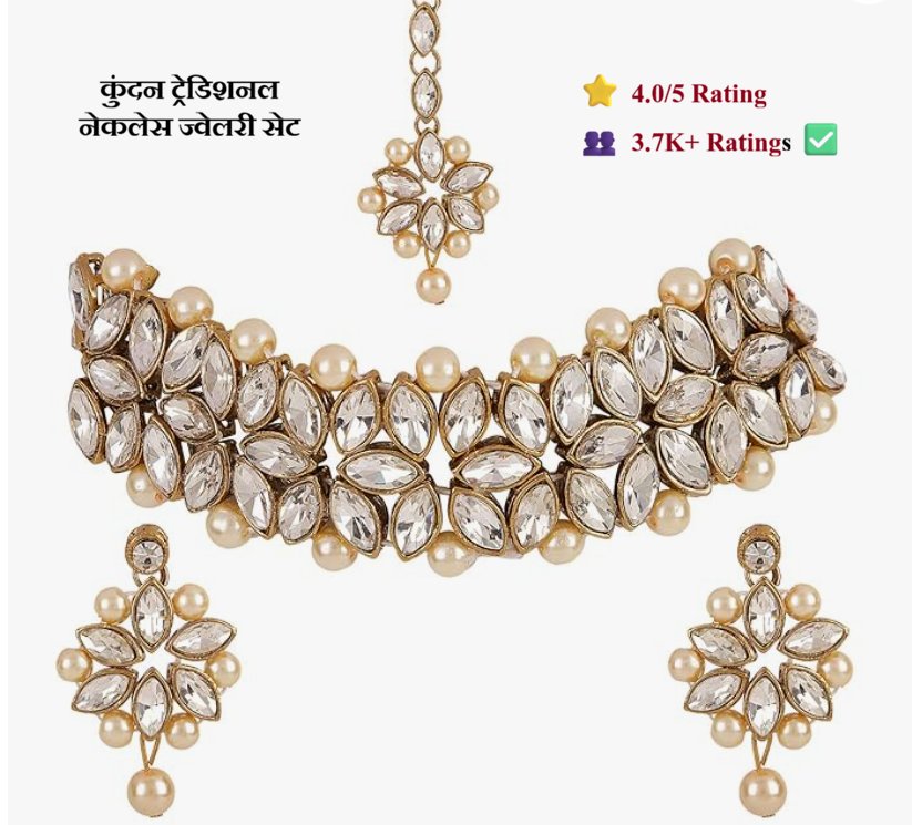 Shining Diva Kundan Necklace Set Review (Hindi)