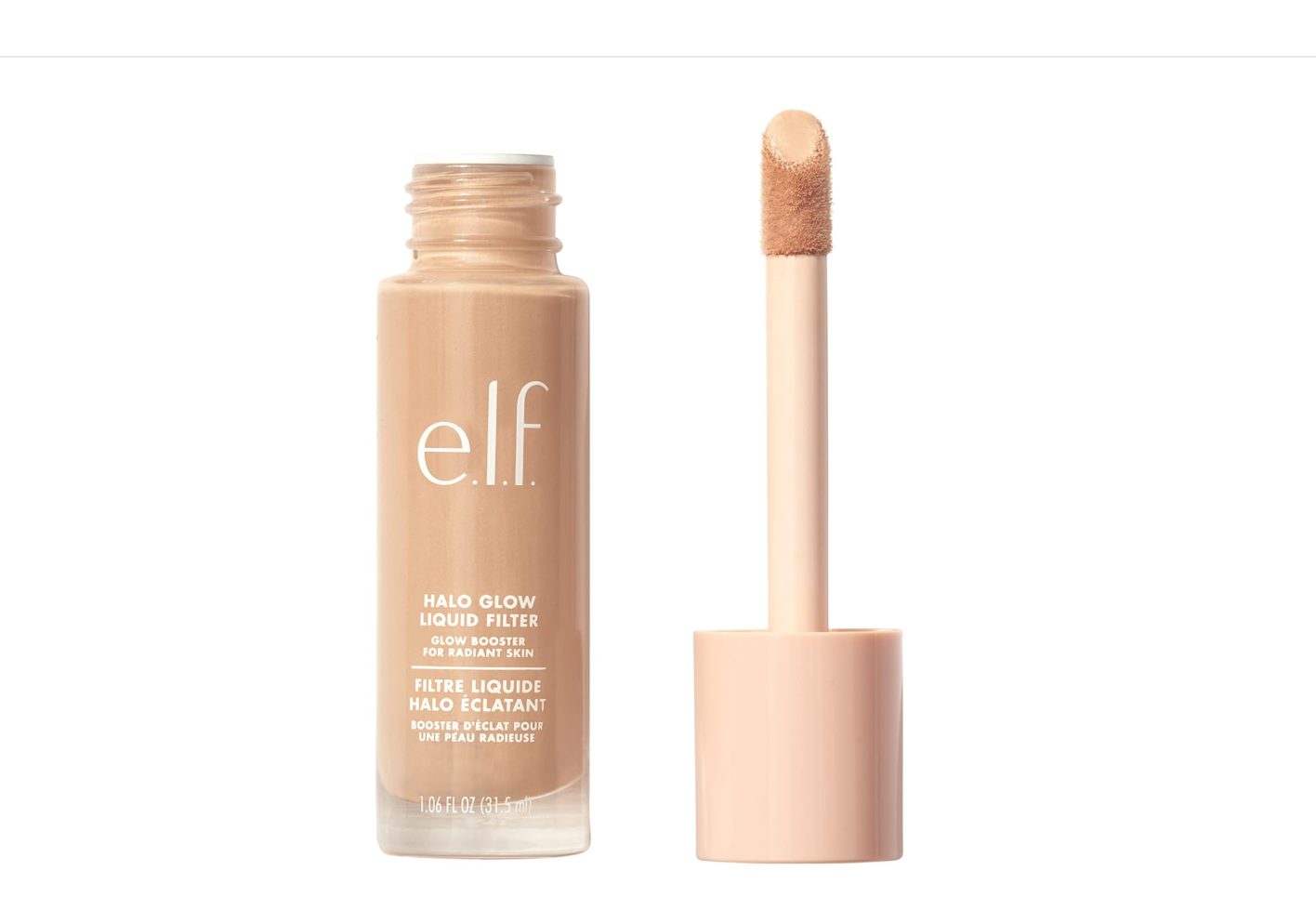 e.l.f. Halo Glow Liquid Filter — best glow booster for face, hyaluronic acid complexion booster for a dewy look