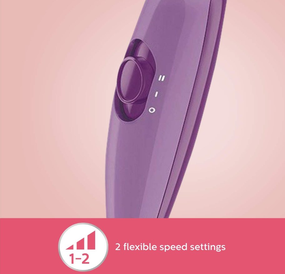 Philips SalonDry Compact — 2 flexible speed/heat settings switch close-up (2 heat settings)