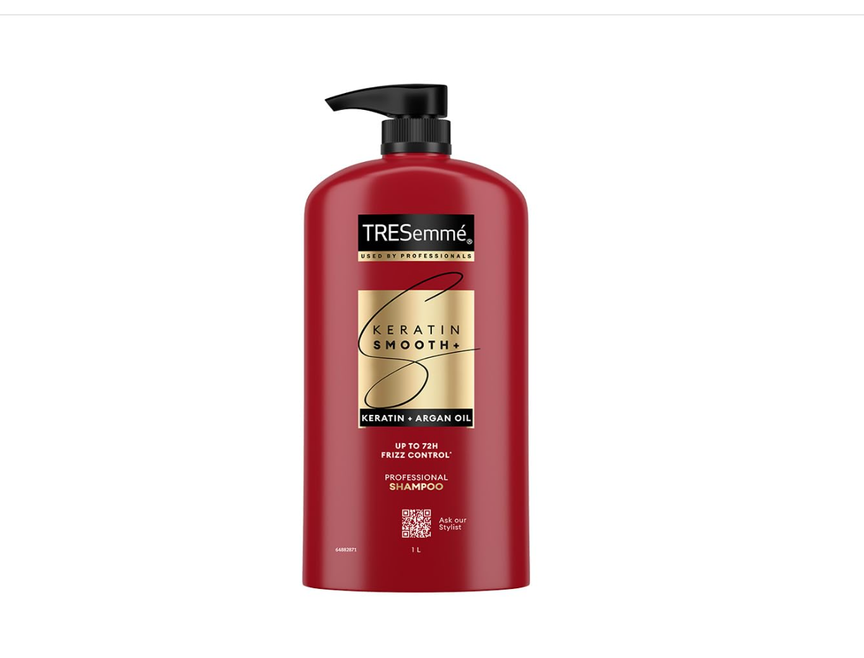 TRESemme Keratin Smooth+ Shampoo 1L — best shampoo for dry hair with keratin & argan oil (सूखे बालों के लिए शैम्पू, Roopalia रिव्यू)
