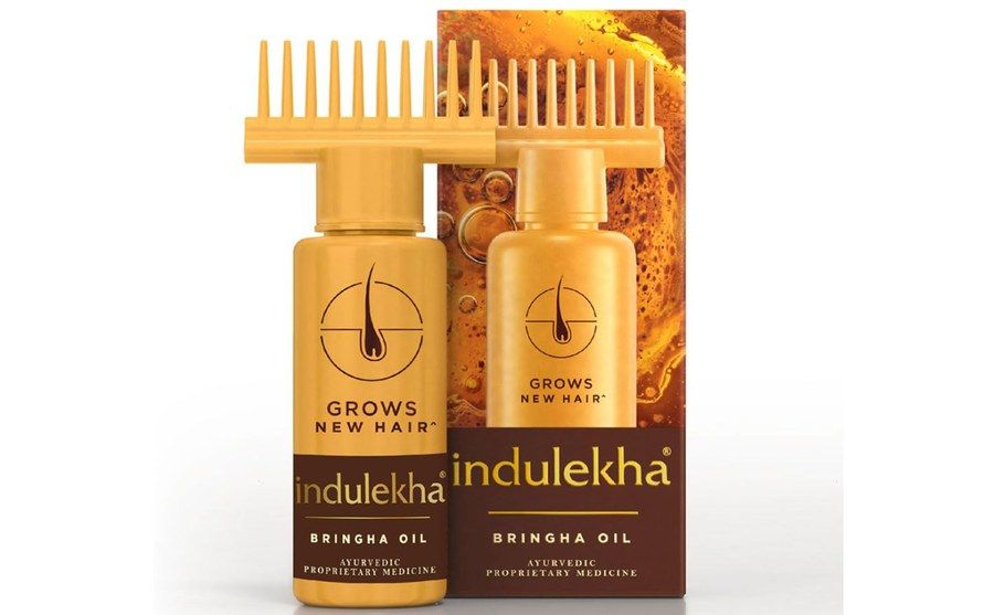 Indulekha Bringha Ayurvedic Hair Oil 100ml with selfie comb applicator bottle, bhringraj and coconut oil